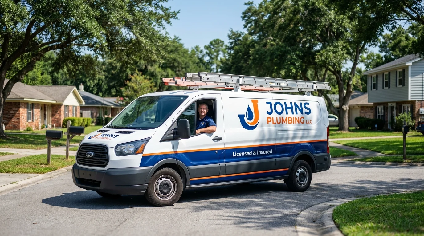Johns Plumbing LLC service van in Bellefontaine, OH